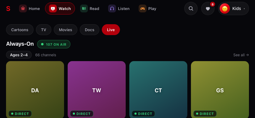 live screenshot